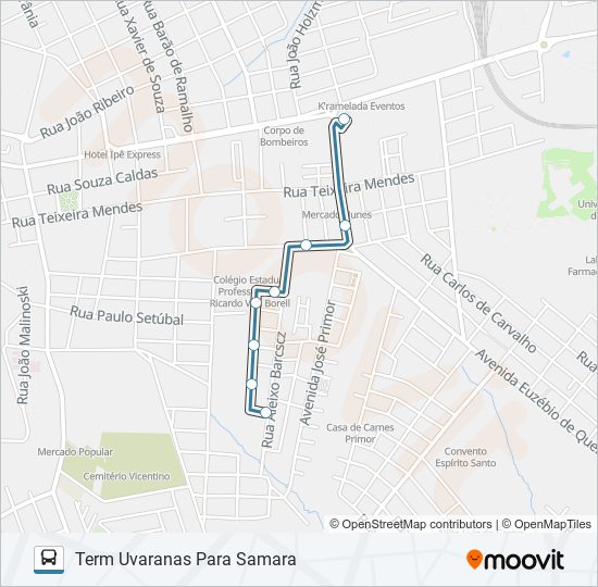 Mapa da linha 193 CASTANHEIRA de ônibus