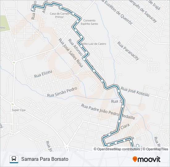 Mapa da linha 193 CASTANHEIRA de ônibus