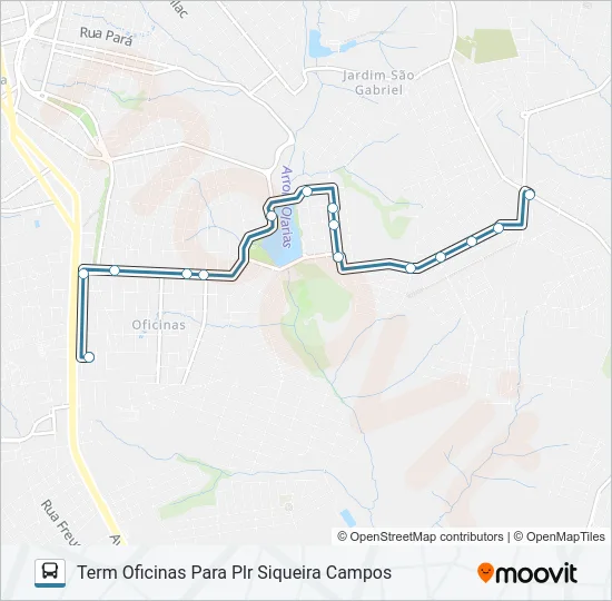 053 PLR SIQUEIRA CAMPOS / TERMINAL OFICINAS Bus Line Map