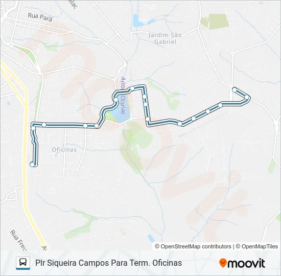 053 PLR SIQUEIRA CAMPOS / TERMINAL OFICINAS Bus Line Map