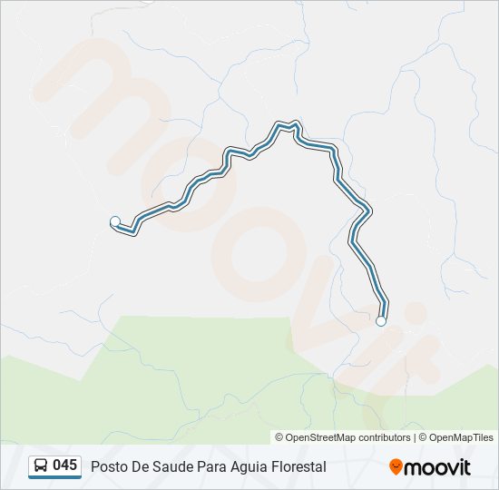 Mapa da linha 045 de ônibus