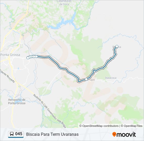 Mapa da linha 045 de ônibus
