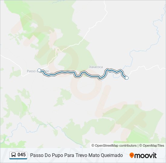Mapa da linha 045 de ônibus