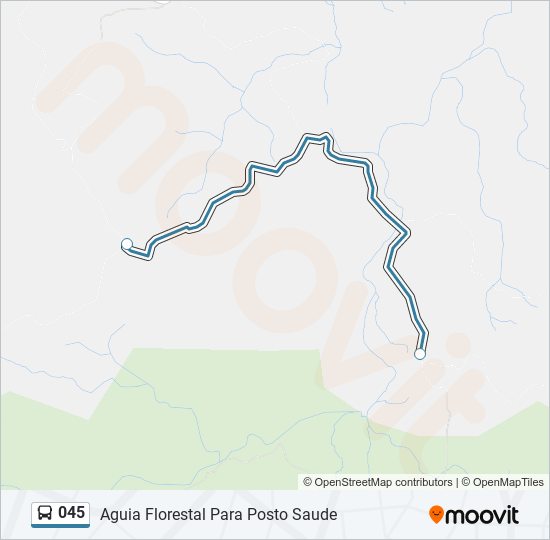 Mapa da linha 045 de ônibus