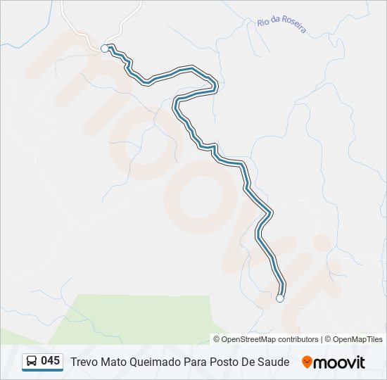 Mapa da linha 045 de ônibus
