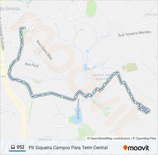 Mapa de 052 de autobús