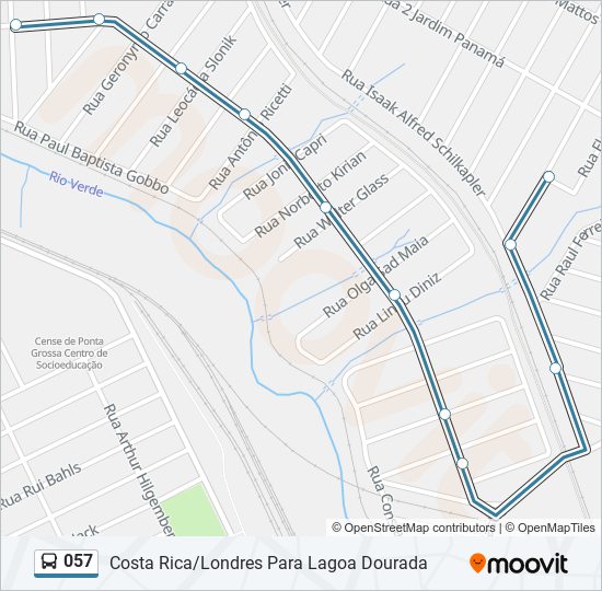 057 Route: Schedules, Stops & Maps - Costa Rica/Londres Para Lagoa ...