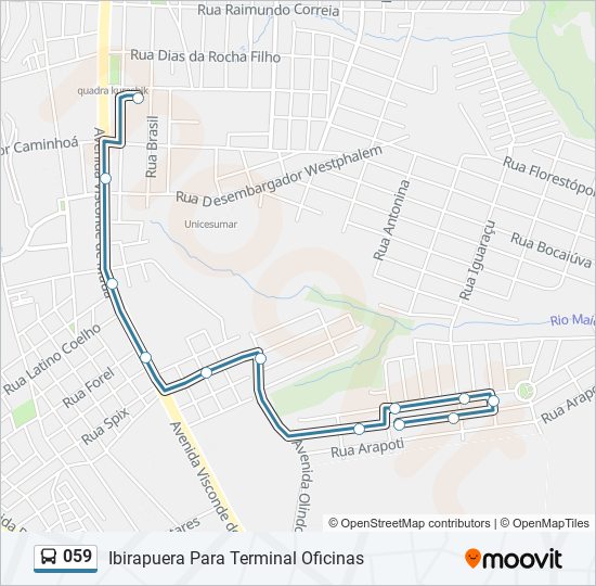 059 bus Line Map