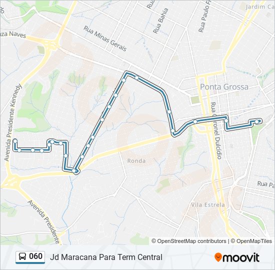 Mapa da linha 060 de ônibus