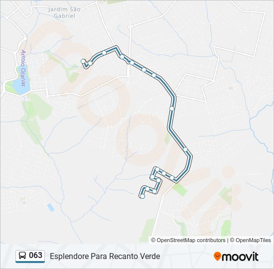 Mapa da linha 063 de ônibus