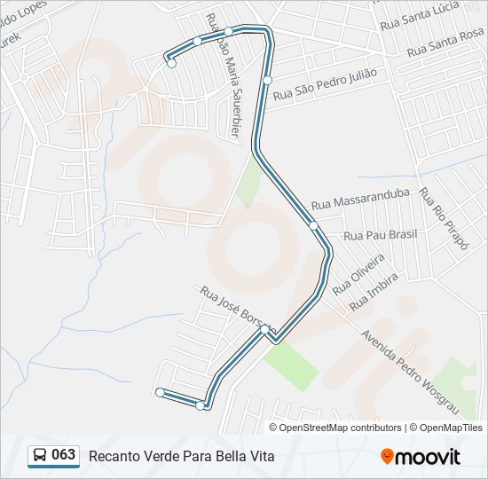 Mapa da linha 063 de ônibus