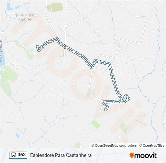 Mapa da linha 063 de ônibus
