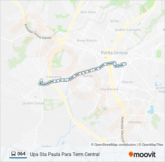 Mapa da linha 064 de ônibus