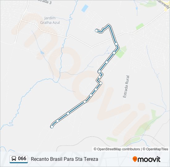 Mapa da linha 066 de ônibus
