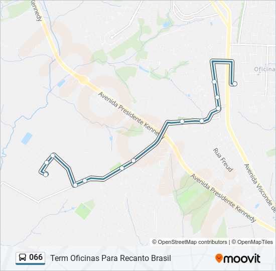 Mapa da linha 066 de ônibus