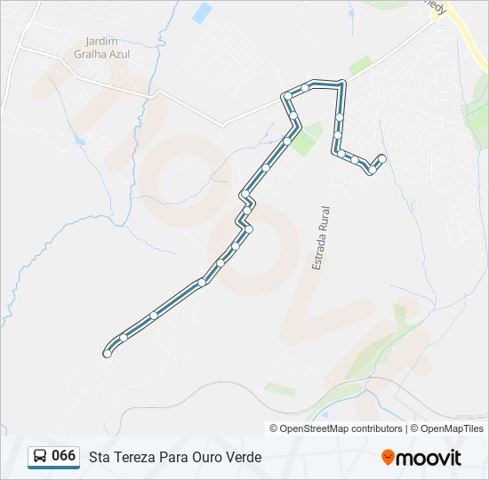 Mapa da linha 066 de ônibus