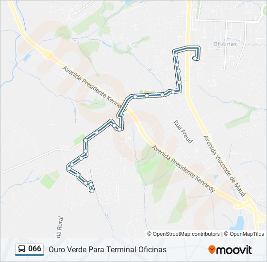 Mapa da linha 066 de ônibus