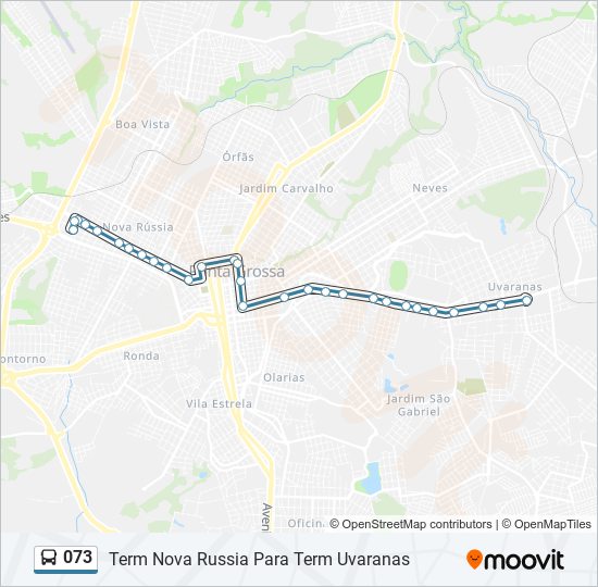 Mapa da linha 073 de ônibus