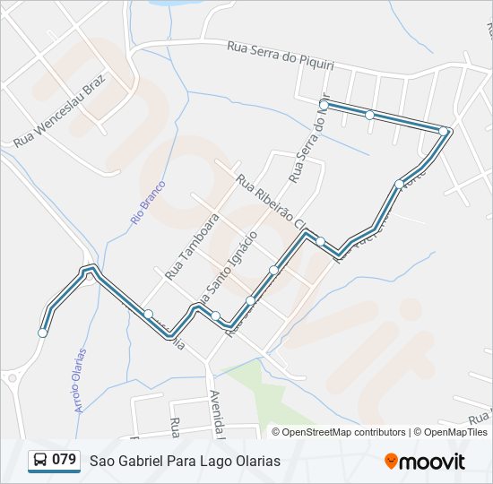 Mapa da linha 079 de ônibus