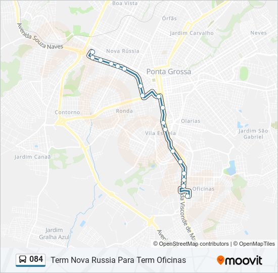 Mapa de 084 de autobús