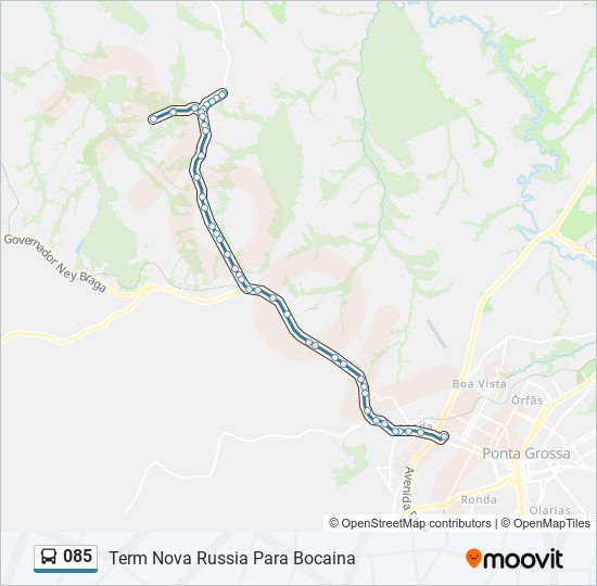 Mapa da linha 085 de ônibus