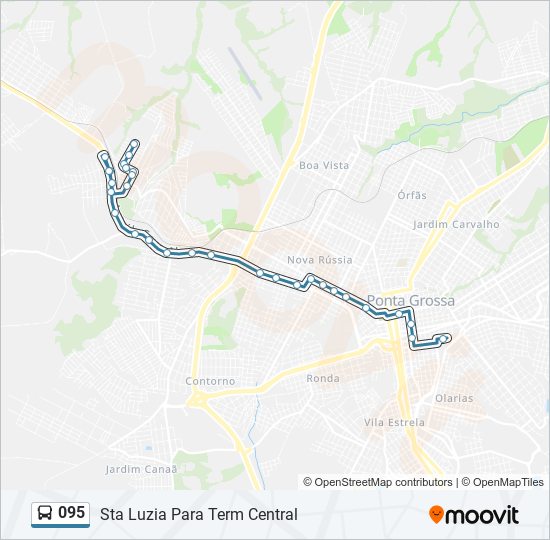 Mapa da linha 095 de ônibus