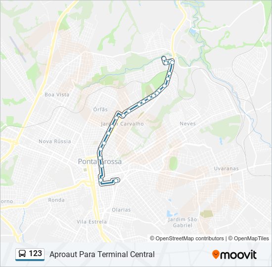 Mapa da linha 123 de ônibus