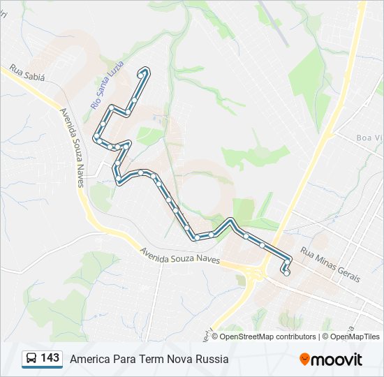 Mapa de 143 de autobús