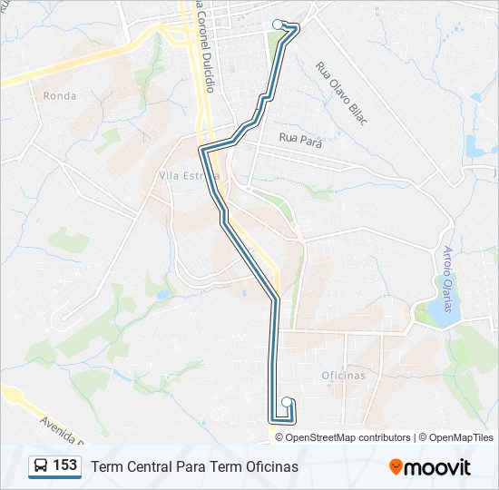 Mapa de 153 de autobús