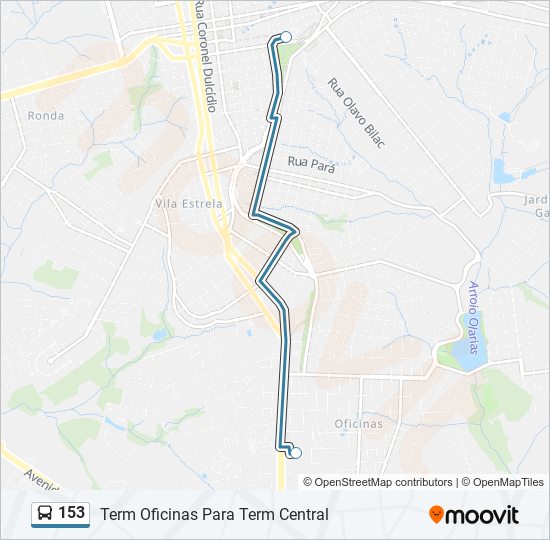 Mapa de 153 de autobús