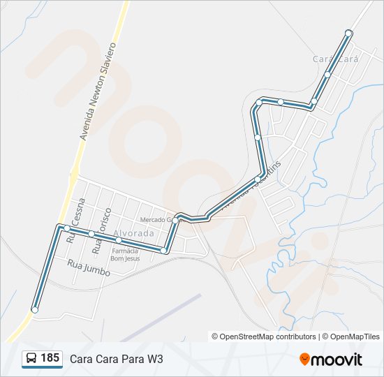 Mapa de 185 de autobús