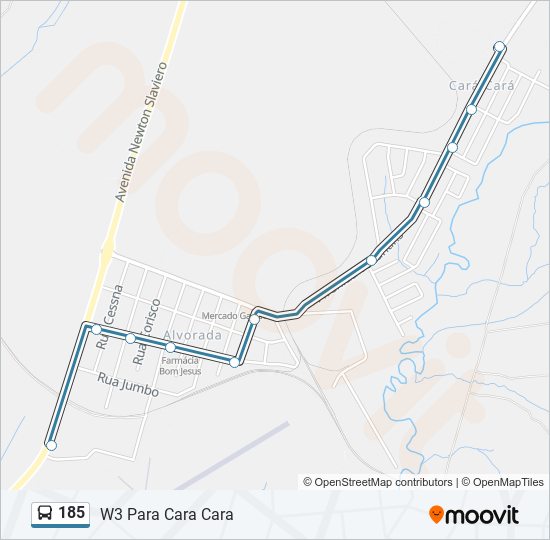 Mapa de 185 de autobús