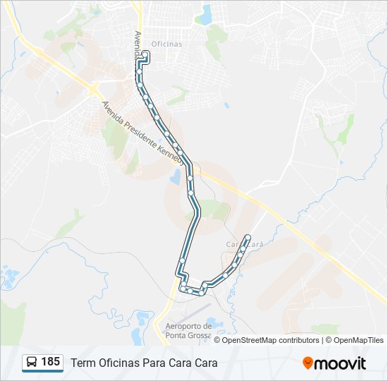 185 bus Line Map