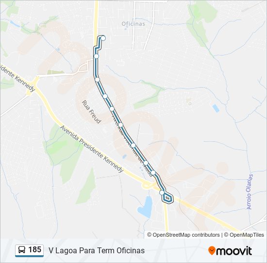 185 bus Line Map