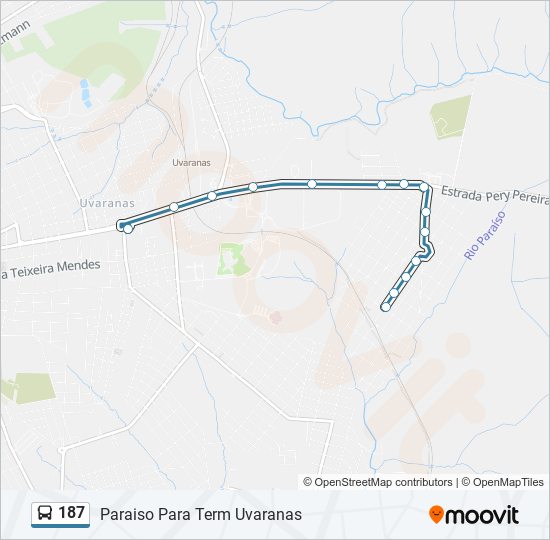 Mapa de 187 de autobús