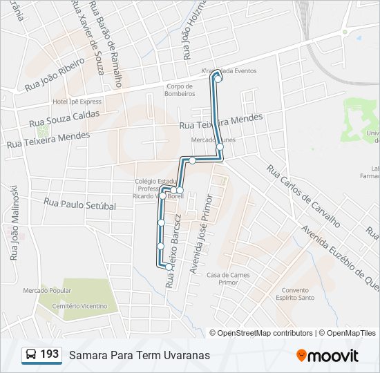 Mapa de 193 de autobús