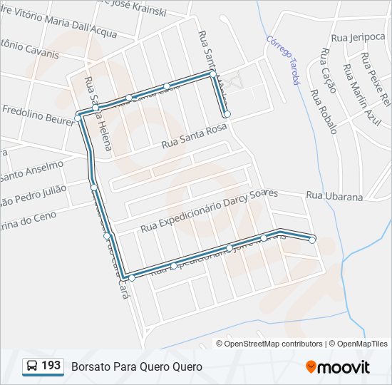 Mapa da linha 193 de ônibus