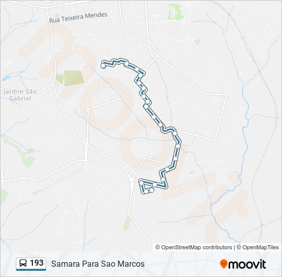 Mapa de 193 de autobús