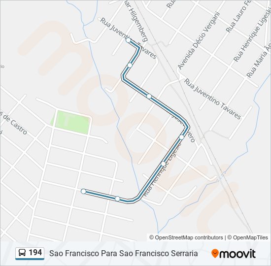 Mapa de 194 de autobús