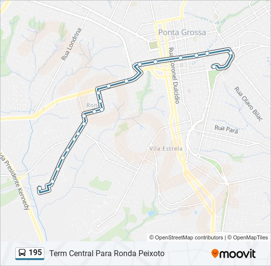 Mapa da linha 195 de ônibus