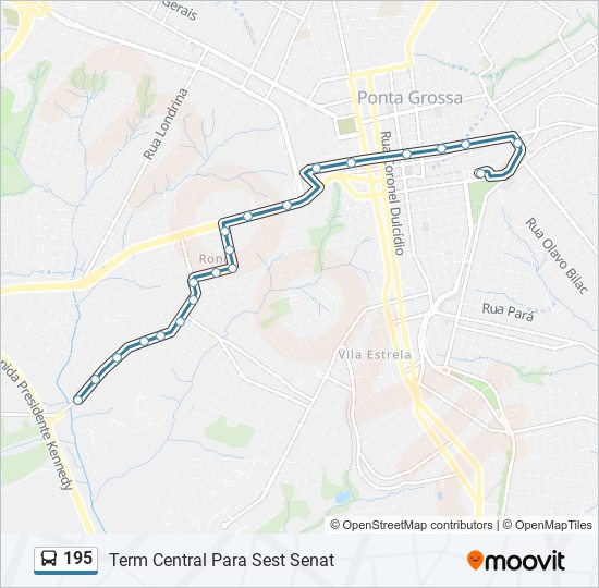 Mapa da linha 195 de ônibus