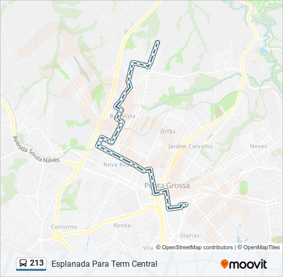 Mapa de 213 de autobús