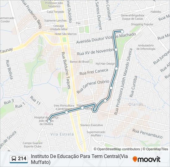 214 bus Line Map