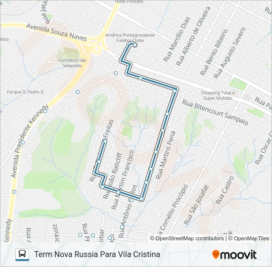 172 VILA CRISTINA Bus Line Map