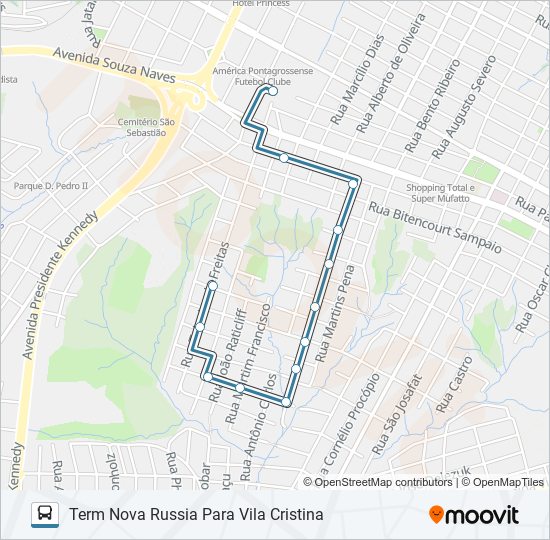 Mapa de 172 VILA CRISTINA de autobús