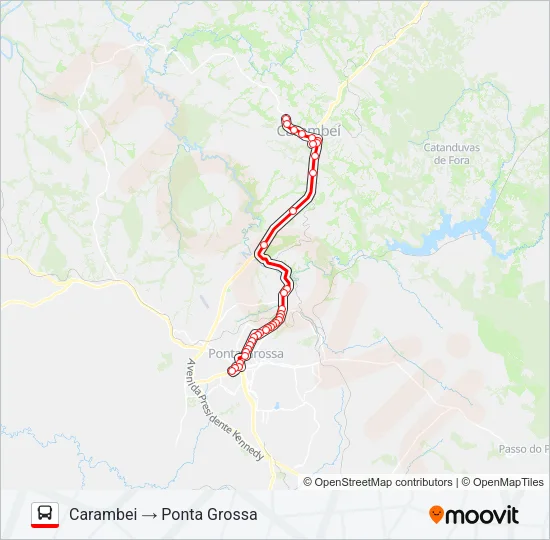 0163-440 PONTA GROSSA / CARAMBEÍ Bus Line Map