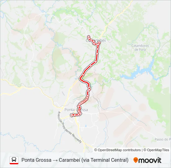 0163-440 PONTA GROSSA / CARAMBEÍ Bus Line Map
