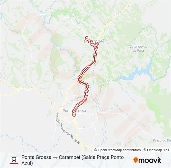0163-440 PONTA GROSSA / CARAMBEÍ Bus Line Map