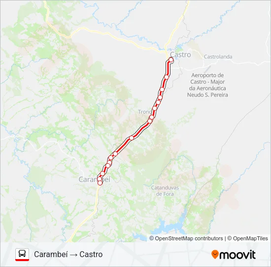 0163-450 CASTRO / CARAMBEÍ Bus Line Map