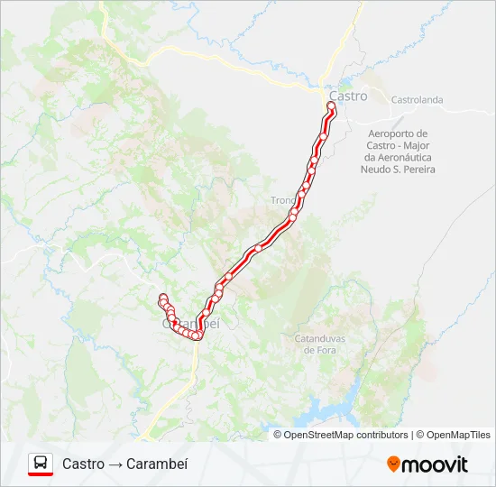 0163-450 CASTRO / CARAMBEÍ Bus Line Map